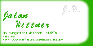 jolan wittner business card